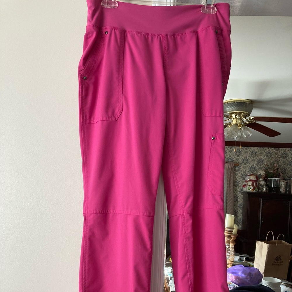 Healing hands purple Label yoga top medium petite pink scrub pants